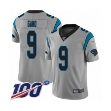 Men's Carolina Panthers #9 Graham Gano Silver Inverted Legend Limited 100th Season Football Jersey
