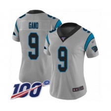 Women's Carolina Panthers #9 Graham Gano Silver Inverted Legend Limited 100th Season Football Jersey