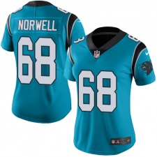 Women's Nike Carolina Panthers #68 Andrew Norwell Blue Alternate Vapor Untouchable Limited Player NFL Jersey