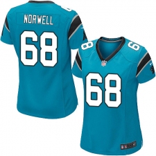 Women's Nike Carolina Panthers #68 Andrew Norwell Game Blue Alternate NFL Jersey