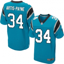 Men's Nike Carolina Panthers #34 Cameron Artis-Payne Elite Blue Alternate NFL Jersey