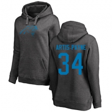 NFL Women's Nike Carolina Panthers #34 Cameron Artis-Payne Ash One Color Pullover Hoodie