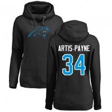NFL Women's Nike Carolina Panthers #34 Cameron Artis-Payne Black Name & Number Logo Pullover Hoodie