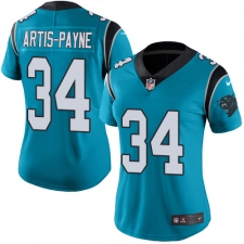 Women's Nike Carolina Panthers #34 Cameron Artis-Payne Elite Blue Alternate NFL Jersey