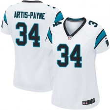 Women's Nike Carolina Panthers #34 Cameron Artis-Payne Game White NFL Jersey