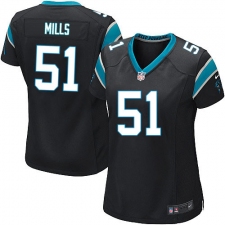 Women's Nike Carolina Panthers #51 Sam Mills Game Black Team Color NFL Jersey