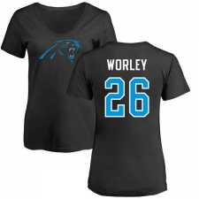 NFL Women's Nike Carolina Panthers #26 Daryl Worley Black Name & Number Logo Slim Fit T-Shirt