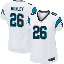 Women's Nike Carolina Panthers #26 Daryl Worley Game White NFL Jersey
