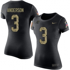 NFL Women's Nike Carolina Panthers #3 Derek Anderson Black Camo Salute to Service T-Shirt