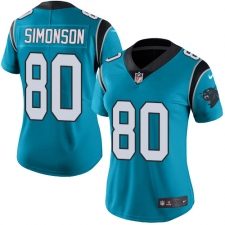 Women's Nike Carolina Panthers #80 Scott Simonson Blue Alternate Vapor Untouchable Limited Player NFL Jersey