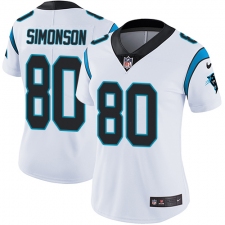Women's Nike Carolina Panthers #80 Scott Simonson Elite White NFL Jersey