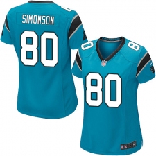 Women's Nike Carolina Panthers #80 Scott Simonson Game Blue Alternate NFL Jersey