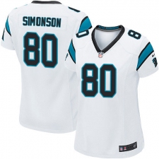Women's Nike Carolina Panthers #80 Scott Simonson Game White NFL Jersey