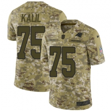 Men's Nike Carolina Panthers #75 Matt Kalil Limited Camo 2018 Salute to Service NFL Jersey