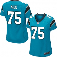 Women's Nike Carolina Panthers #75 Matt Kalil Game Blue Alternate NFL Jersey