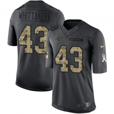 Men's Nike Carolina Panthers #43 Fozzy Whittaker Limited Black 2016 Salute to Service NFL Jersey