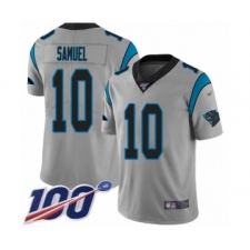 Men's Carolina Panthers #10 Curtis Samuel Silver Inverted Legend Limited 100th Season Football Jersey