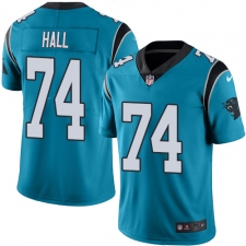 Men's Nike Carolina Panthers #74 Daeshon Hall Blue Alternate Vapor Untouchable Limited Player NFL Jersey