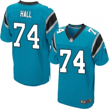 Men's Nike Carolina Panthers #74 Daeshon Hall Elite Blue Alternate NFL Jersey