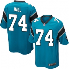 Men's Nike Carolina Panthers #74 Daeshon Hall Game Blue Alternate NFL Jersey