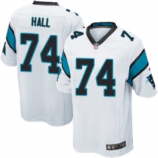 Men's Nike Carolina Panthers #74 Daeshon Hall Game White NFL Jersey