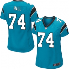 Women's Nike Carolina Panthers #74 Daeshon Hall Game Blue Alternate NFL Jersey