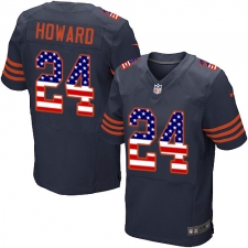Men's Nike Chicago Bears #24 Jordan Howard Elite Navy Blue Alternate USA Flag Fashion NFL Jersey