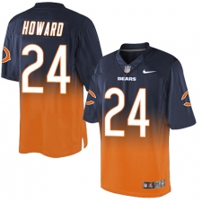 Men's Nike Chicago Bears #24 Jordan Howard Elite Navy/Orange Fadeaway NFL Jersey