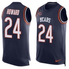 Men's Nike Chicago Bears #24 Jordan Howard Limited Navy Blue Player Name & Number Tank Top NFL Jersey