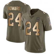 Youth Nike Chicago Bears #24 Jordan Howard Limited Olive/Gold Salute to Service NFL Jersey