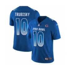 Men's Chicago Bears #10 Mitchell Trubisky Limited Royal Blue NFC 2019 Pro Bowl Football Jersey