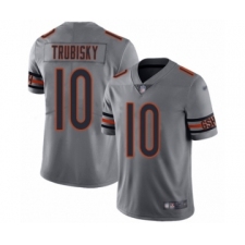 Men's Chicago Bears #10 Mitchell Trubisky Limited Silver Inverted Legend Football Jersey
