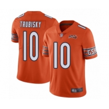 Men's Chicago Bears #10 Mitchell Trubisky Orange Alternate 100th Season Limited Football Jersey