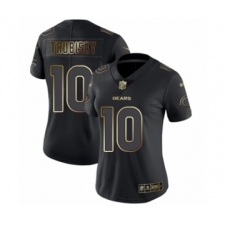 Women's Chicago Bears #10 Mitchell Trubisky Black Gold Vapor Untouchable Limited Football Jersey