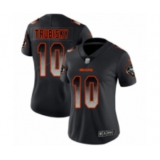 Women's Chicago Bears #10 Mitchell Trubisky Limited Black Smoke Fashion Football Jersey