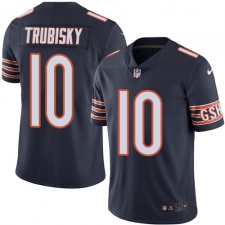 Youth Nike Chicago Bears #10 Mitchell Trubisky Navy Blue Team Color Vapor Untouchable Limited Player NFL Jersey