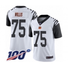Men's Cincinnati Bengals #75 Jordan Willis Limited White Rush Vapor Untouchable 100th Season Football Jersey