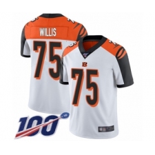 Men's Cincinnati Bengals #75 Jordan Willis White Vapor Untouchable Limited Player 100th Season Football Jersey
