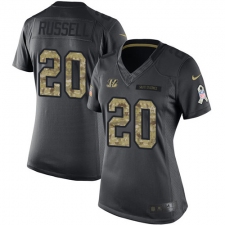 Women's Nike Cincinnati Bengals #20 KeiVarae Russell Limited Black 2016 Salute to Service NFL Jersey