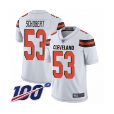 Men's Cleveland Browns #53 Joe Schobert White Vapor Untouchable Limited Player 100th Season Football Jersey