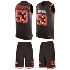 Men's Nike Cleveland Browns #53 Joe Schobert Limited Brown Tank Top Suit NFL Jersey