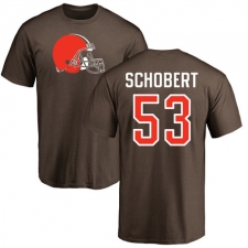 NFL Nike Cleveland Browns #53 Joe Schobert Brown Name & Number Logo T-Shirt