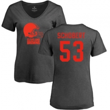NFL Women's Nike Cleveland Browns #53 Joe Schobert Ash One Color T-Shirt