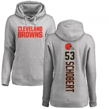 NFL Women's Nike Cleveland Browns #53 Joe Schobert Ash Pullover Hoodie