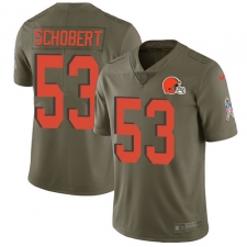 Youth Nike Cleveland Browns #53 Joe Schobert Limited Olive 2017 Salute to Service NFL Jersey