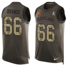 Men's Nike Cleveland Browns #66 Spencer Drango Limited Green Salute to Service Tank Top NFL Jersey
