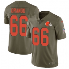 Youth Nike Cleveland Browns #66 Spencer Drango Limited Olive 2017 Salute to Service NFL Jersey