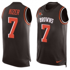 Men's Nike Cleveland Browns #7 DeShone Kizer Limited Brown Player Name & Number Tank Top NFL Jersey