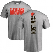 NFL Nike Cleveland Browns #24 Howard Wilson Ash Backer T-Shirt
