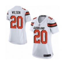 Women's Cleveland Browns #20 Howard Wilson Game White Football Jersey